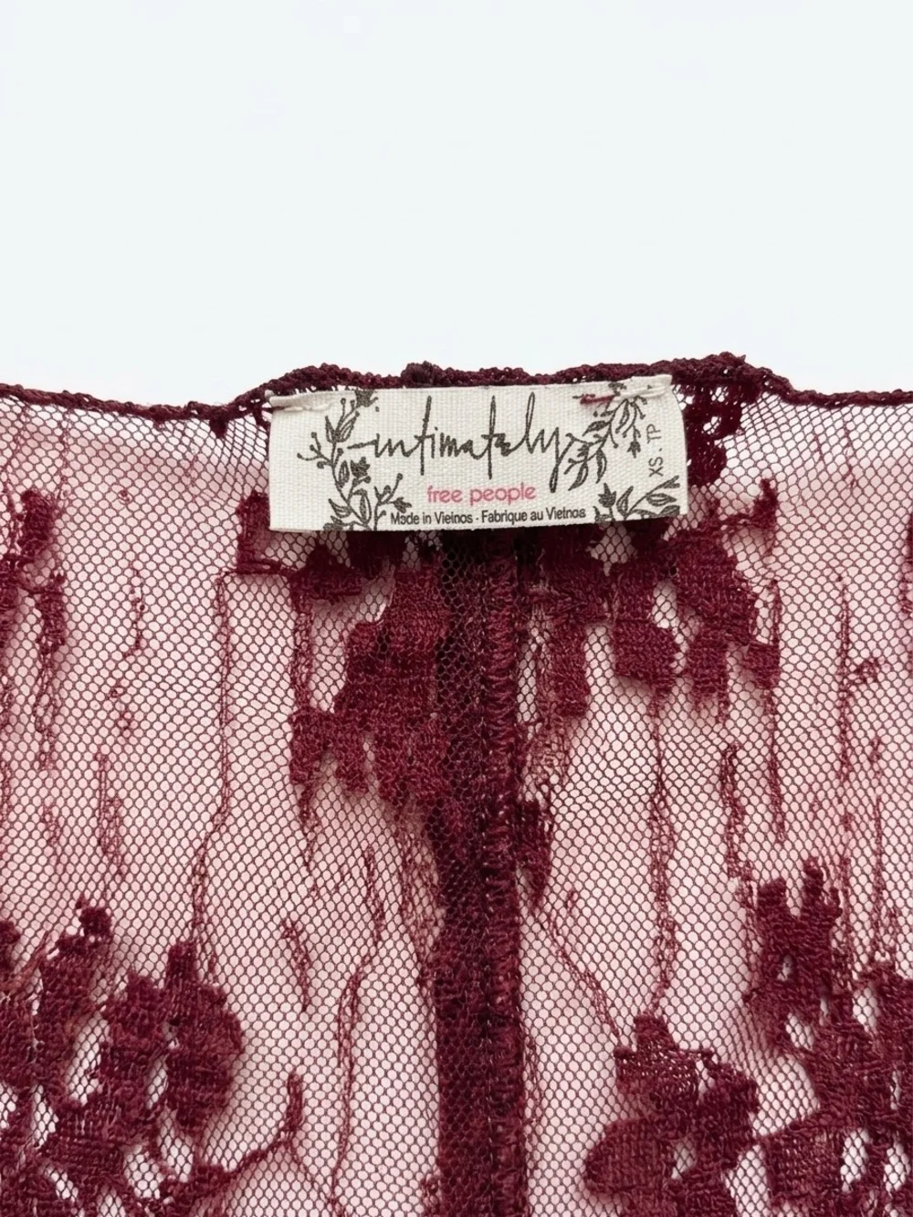 NWT|  Intimately Free People ♡ Wild Garnet Lace Sheer Mesh Top